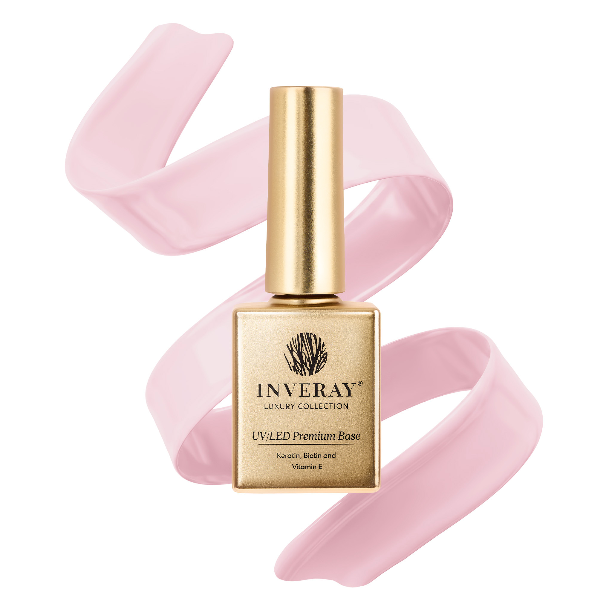 Baza hybrydowa Inveray PREMIUM RUBBER Celebration Blush – subtelny pudroworóżowy odcień – główny widok produktu