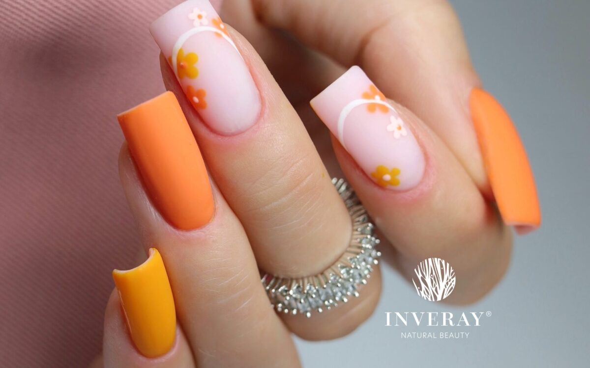 pomarańczowy i żółty manicure hybrydowy – wiosenne stylizacje paznokci