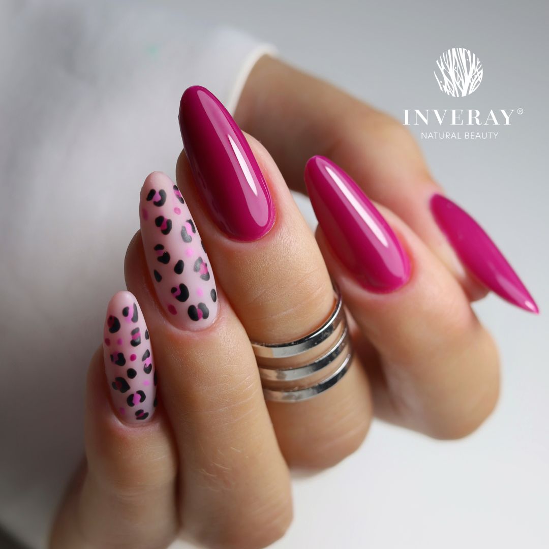 Lakier hybrydowy Inveray No 181 – intensywny kolor magenta przypominający nasyconą fuksję – główny widok produktu