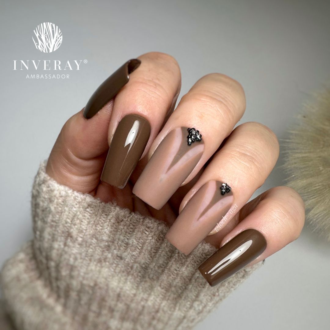 Lakier hybrydowy Inveray No 184 – elegancki kawowy brąz – główny widok produktu