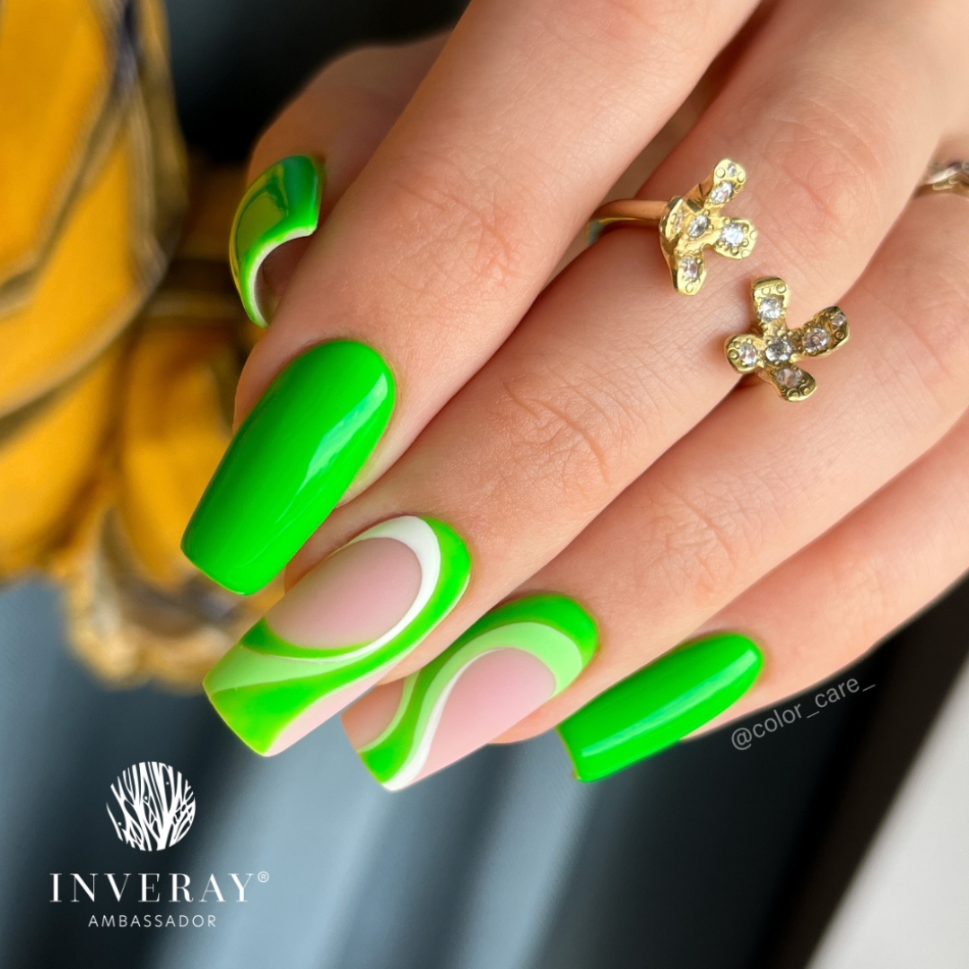 Lakier hybrydowy neonowy zielony Inveray No. 137 · PARAKEET PARADISE - obrazek 3