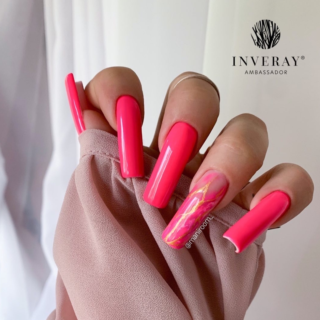 Lakier hybrydowy neonowy róż Inveray No. 024 · JOY - obrazek 3