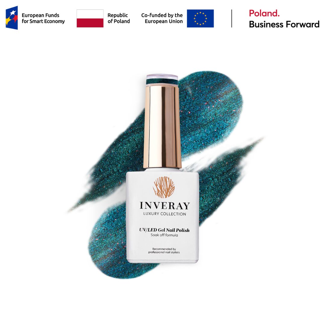 Lakier hybrydowy Inveray No. 267 – w odcieniu niebiesko-zielonym – główny widok produktu