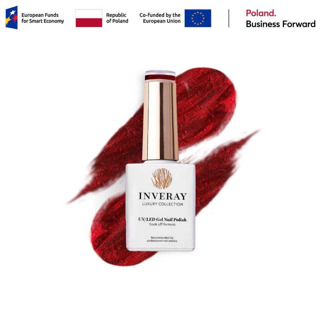 Lakier hybrydowy Inveray No. 273 – w odcieniu metalicznej czerwieni – główny widok produktu