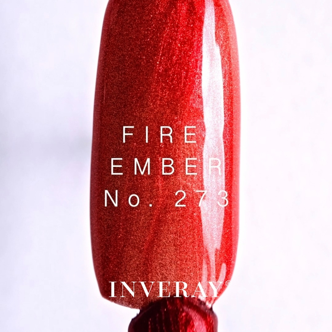 Lakier hybrydowy Inveray · metaliczny czerwony no. 273 · FIRE EMBER - obrazek 3