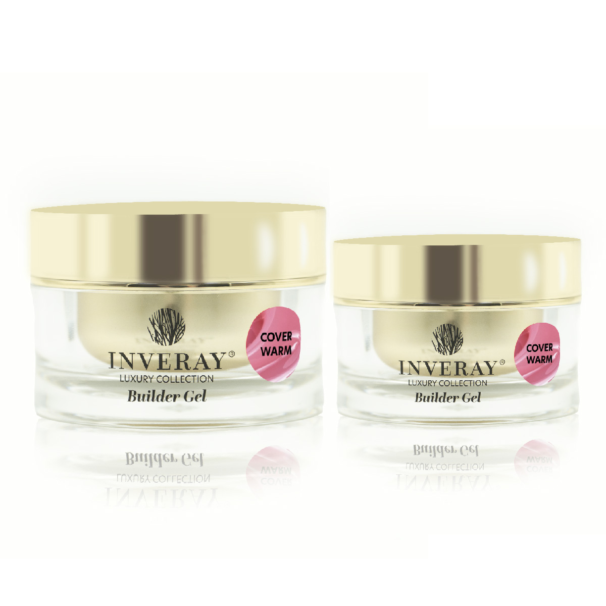 Żel budujący Inveray Cover Warm - dwa słoiczki z żelem - główny widok produktu